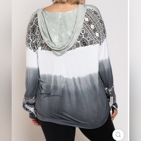 POL Tops - POL hand dip tie dye hoodie